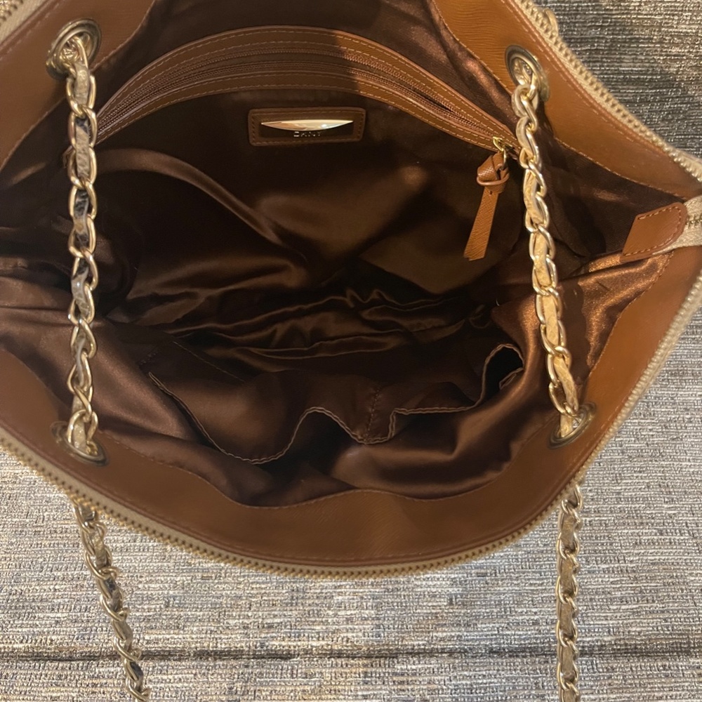 Dkny Metallic Python Snakeskin Chain Shoulder Bag… - image 3